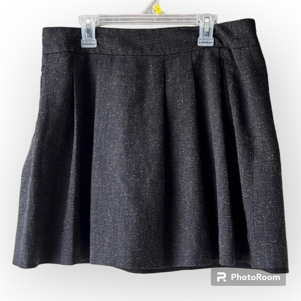 GAP Dark Grey Speckled With Pockets Front Pleated Mini Skirt Size 4